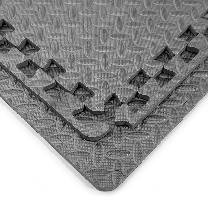 Art3d 48 Sq.Ft Eva Puzzle Exercise Mats, 1/2" Thick Foam Interlocking Tiles for Flooring, Workout, Gym Equipments, Pack of 12, Grey