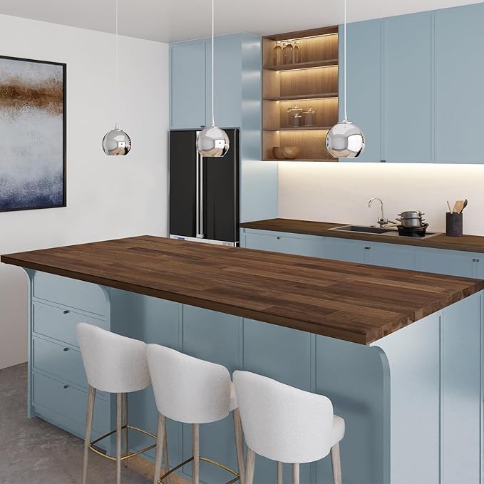 Howizz Walnut Butcher Block Countertop 72 x 25 x 1.5 Inches - Solid Wood Table Top for Island Kitchen Countertop, Desktop, Dining Table Top, Workbench Top