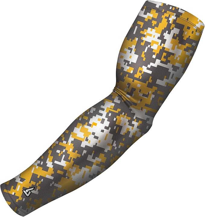 B-Driven Sports Pro Fit Compression Arm Sleeve for Men Women & Youth, Basketball Baseball Football, Single Digital Designs