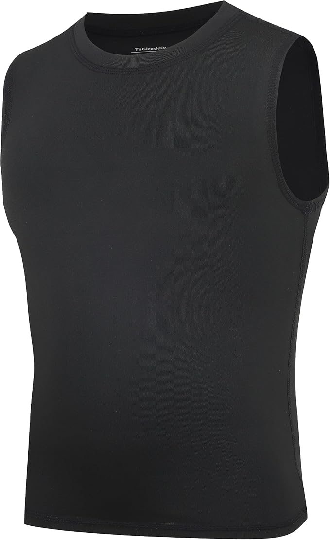 Youth Boy Girls Sleeveless Compression Shirt Kid Athletic Tank Top Quick Dry Basketball Football Undershirt