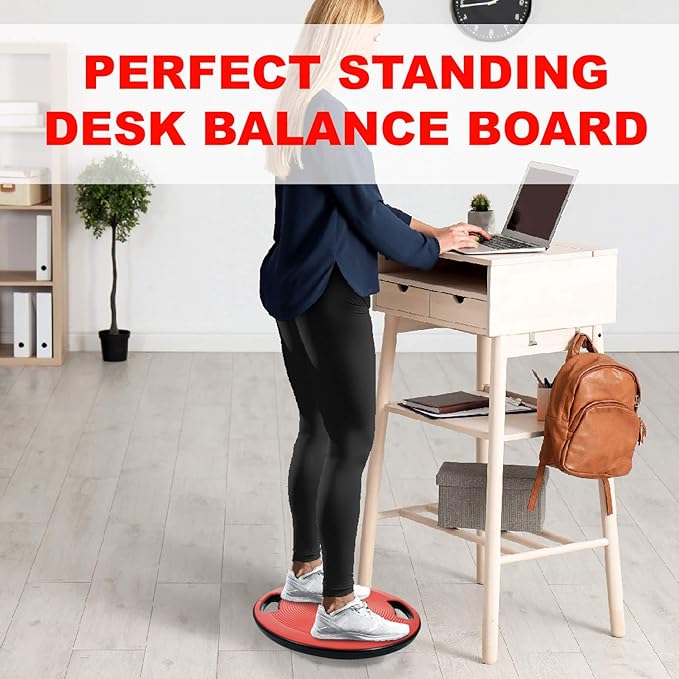 Yes4All Wobble Balance Board, Plastic Stability Trainer with Handles for Standing Desk, Core Training & Home Gym Workout