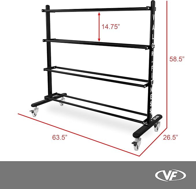 Valor Fitness 4-Tier Exercise Ball Storage Rack with Wheels – Holds Up to 20 Medicine, Slam, and Wall Balls – Durable Home Gym Organizer