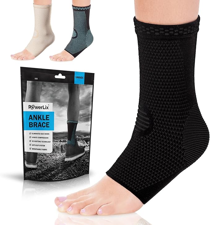 POWERLIX Legs Orthopedic Brace Compression Support Sleeve (Pair) for Swelling, Sprain, Plantar Fasciitis, Arthritis, Tendinitis
