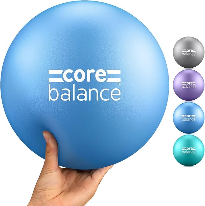 Core Balance 9 Inch Anti Burst Pilates Ball - Mini Exercise Ball for Yoga, Barre, Stretching and Core Stability Workout
