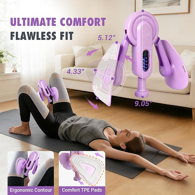 Thigh Trainer Thigh Exerciser for Women, 10-100LB Enhanced Adjustable Resistance Inner Thigh Exerciser, 360° Thigh Trainer Workout Equipment for Pelvic Floor Muscle Repair, Kegel Exercise