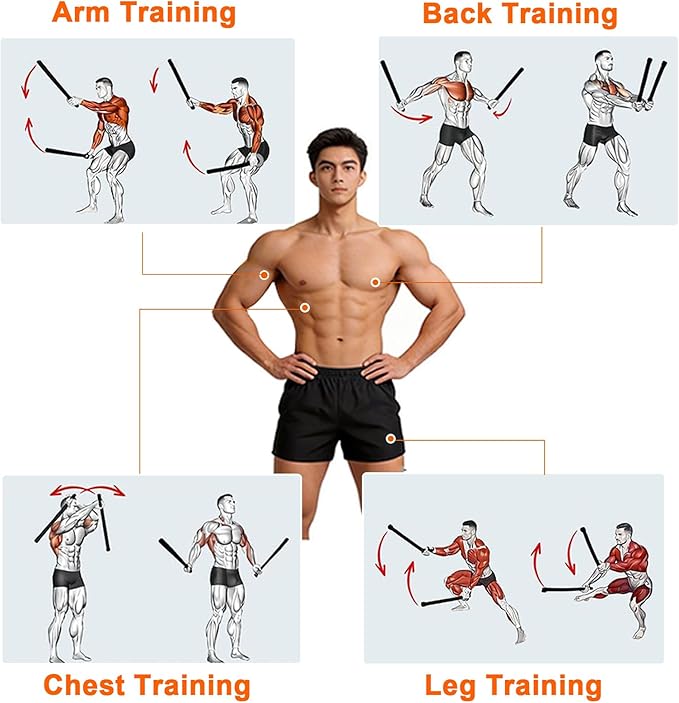 Ropeless Battle Ropes for Home Gym, Adjustable Load, Slip-Resistant, Portable for Full Body HIIT & Strength Training, Ideal for Home Travel, Beginners & Fitness Enthusiasts(Grey)
