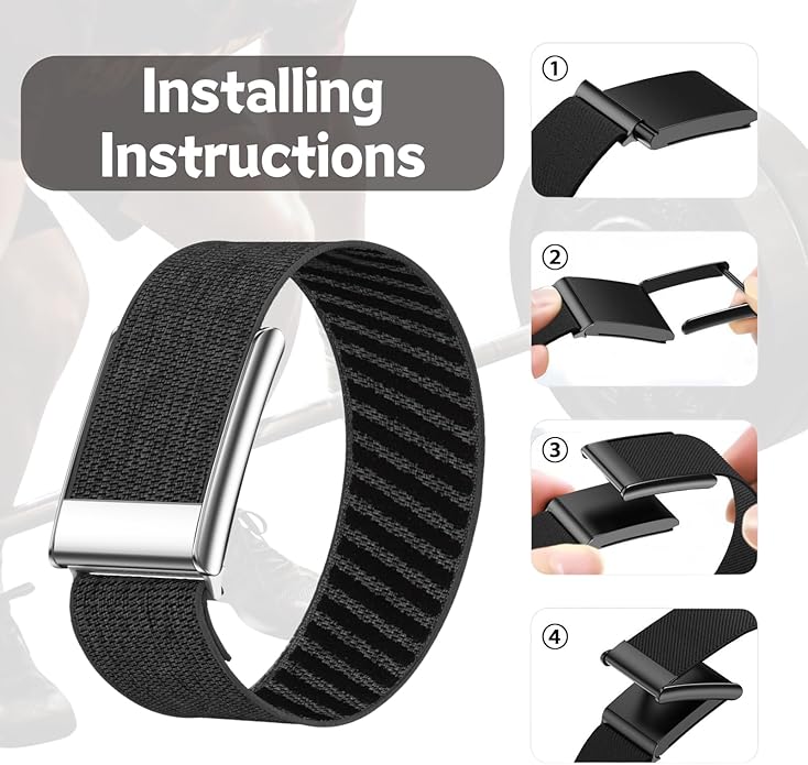 Vanet Nylon Straps Compatible with Whoop 5.0 Bands Peak, MG Life and One, Elastic Woven Strap Breathable Sport Adjustable Stretchy Braided Replacement Bands for Men Women [NOT for Gen 4], 2 Pack