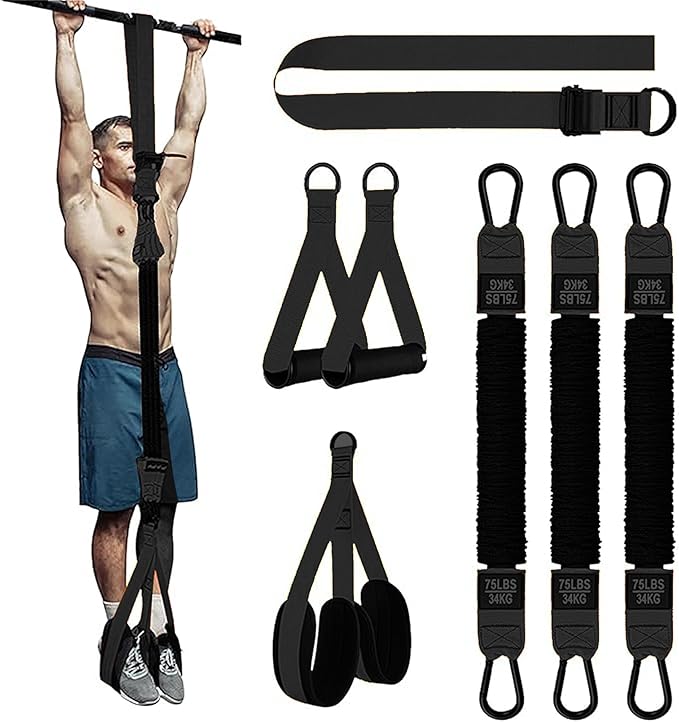 Resistance Bands Set for Pull Up Bar, Exercise Bands with Handles, Home Gym Workout Equipment, Pilates Fitness Resistance Bands, Lifting Straps for Pull Ups, Doorway Pull Up Bar Accessory