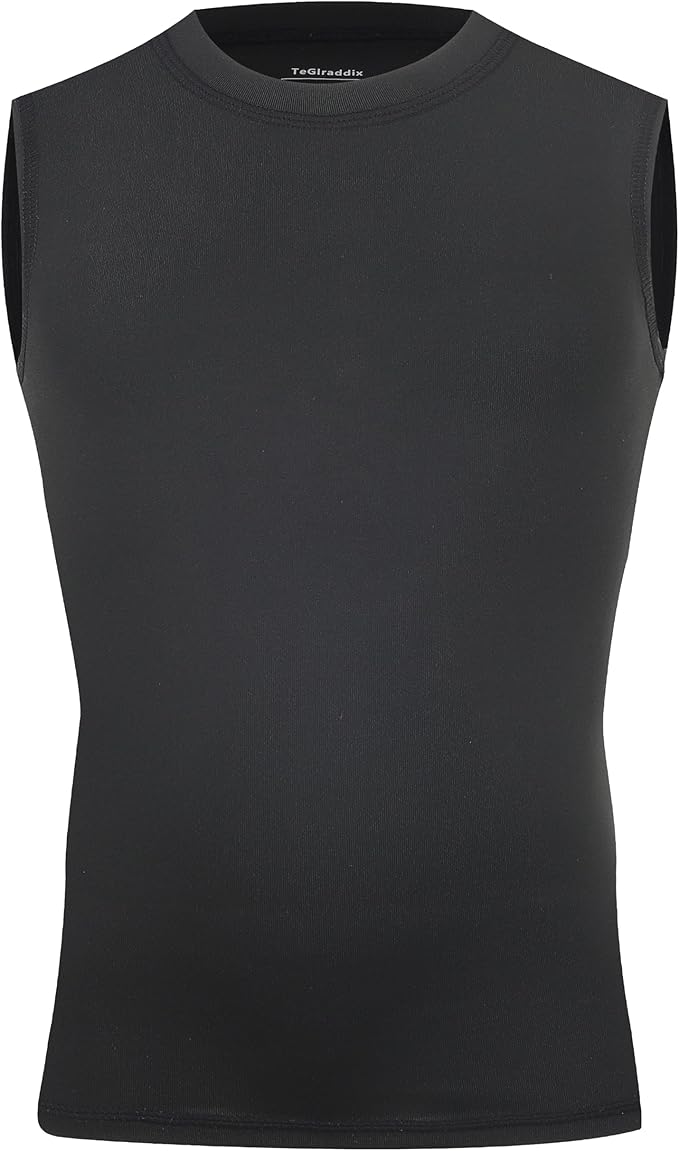 Youth Boy Girls Sleeveless Compression Shirt Kid Athletic Tank Top Quick Dry Basketball Football Undershirt