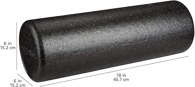 Amazon Basics High-Density Foam Roller for Exercise and Recovery, 18 Inches, Black