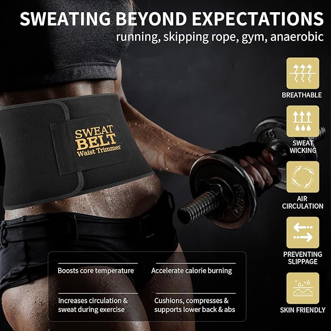 Lisacool Waist Trainer for Women Lower Belly Fat,Waist Sweat Band for Women,Belly Band Sweat Belt,Stomach Wrap,Body Shaper