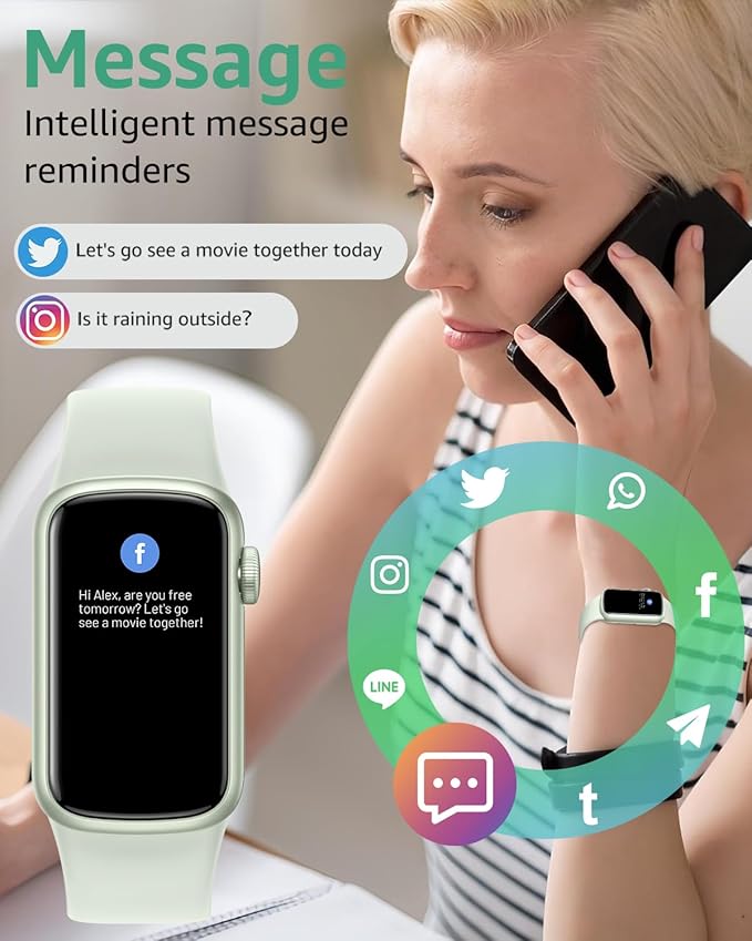 Fitness Tracker with Step Counter/Calories/Stopwatch, Activity Health Tracker with Blood Pressure Heart Rate Monitor, Sleep Tracker, 137+ Sport Modes, Pedometer Smart Watch, Gift for Women Men Green