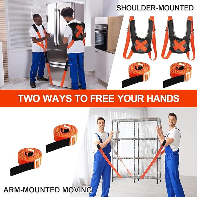 Moving Straps,Adjustable Shoulder Furniture Moving Lifting Strap Easily and Safely for 2 Movers Moving Furniture, Appliances, Mattresses,Heavy Duty up to 800 lbs