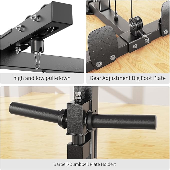 Multi-Purpose Squat Rack,Smith Machine Weight Rack Set with Cable Crossover System, Home Gym Power Racks, Power Racks and Packages
