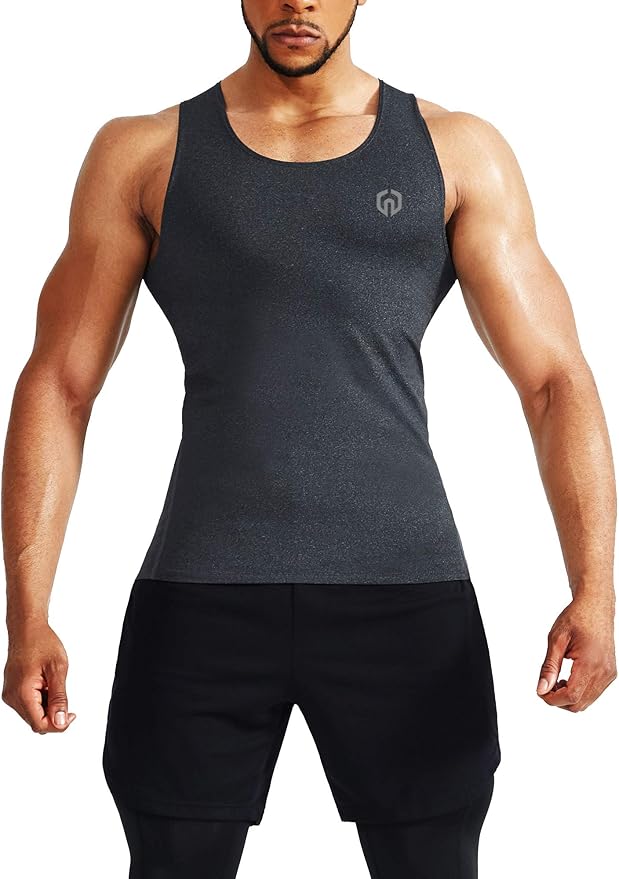 NELEUS Men's 3 Pack Athletic Compression Under Base Layer Sport Tank Top