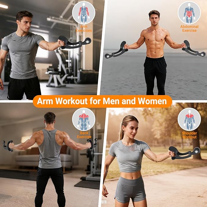 Arm Trainer for Men and Women, 360° Rotation Forearm Strengthener for Home Gym Workout, Ropeless Battle Ropes for Home Gym, Chest Trainer, Shoulders and Arm Muscle Training Fitness Equipment