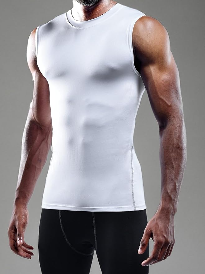 NELEUS Men's 3 Pack Athletic Compression Under Base Layer Sport Tank Top