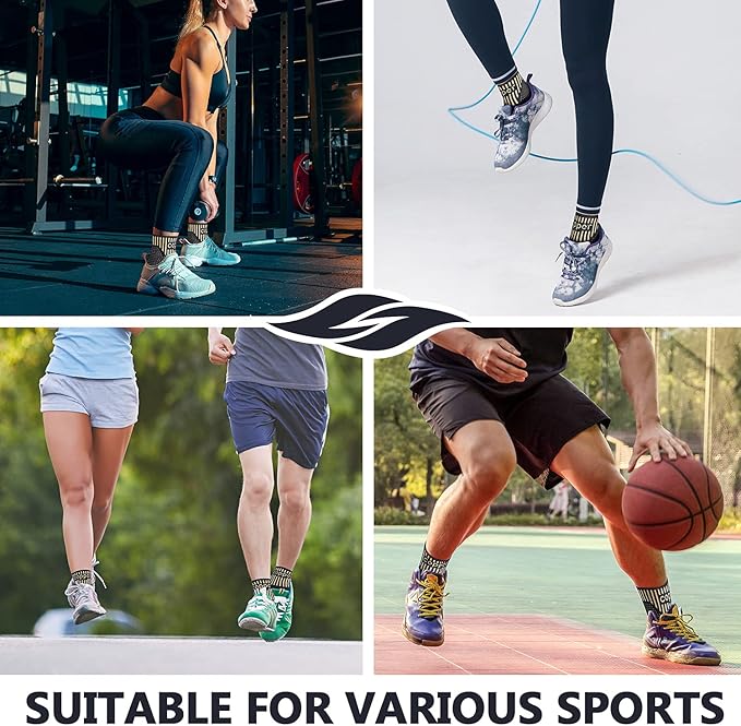 Lusenone Copper Ankle Brace Support for Men & Women (Pair), Best Ankle Compression Sleeve Socks for Plantar Fasciitis, Sprained Ankle, Achilles Tendon, Pain Relief, Recovery, Sports