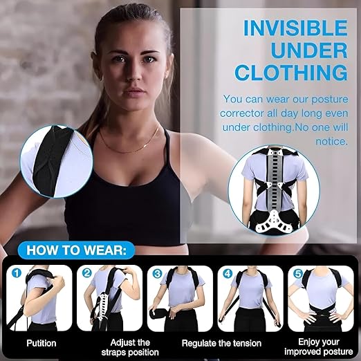 Adjustable Spine Posture Corrector for Back Support,2026 New Full Scoliosis Back Brace Posture Corrector for Kyphosis and Vertebral Compression Fracture Men and Women (Blue, Large)