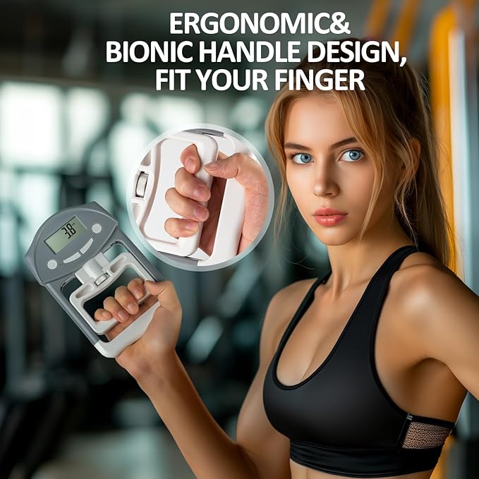 Hand Grip Strength Tester, 220Lbs/99Kgs Hand Grip Dynamometer with LCD Display, Electronic Handgrip Testing for Sports, School, and Home Use