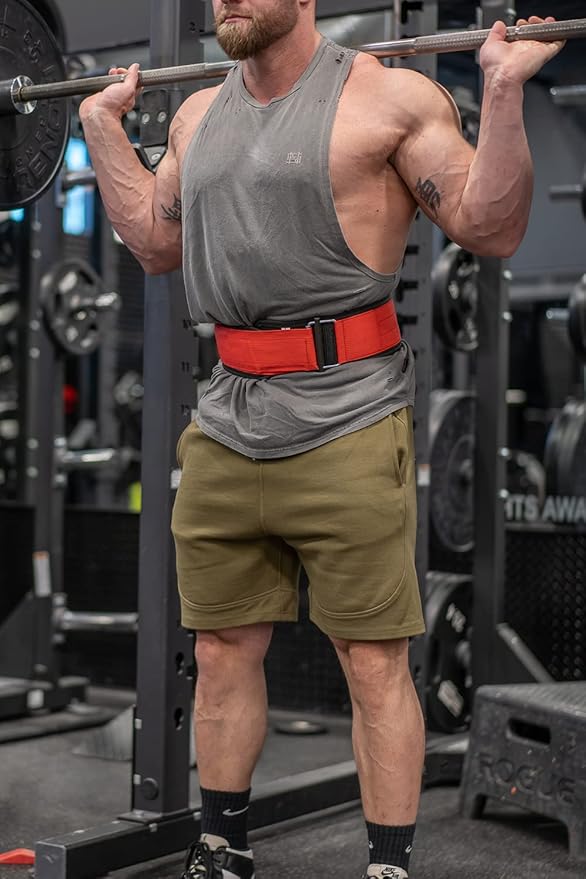 Lifting Belt for Weightlifting, Cross-Training, Olympic Lifting & Bodybuilding | Auto-Lock Padded Nylon Back Support for Squats, Deadlifts Bench Press, Gym, Workout