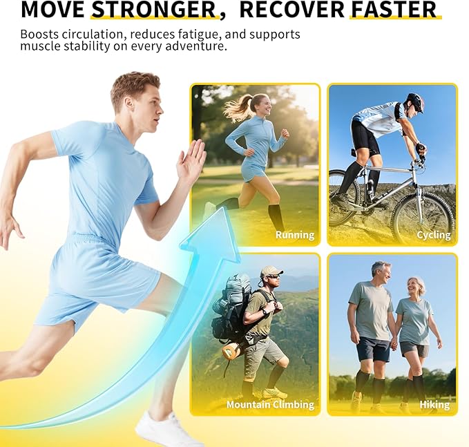 CAMBIVO 3-Pair Calf Compression Sleeves for Men & Women – Footless Socks for Shin Splints & Leg Pain Relief, 1 Pair Available
