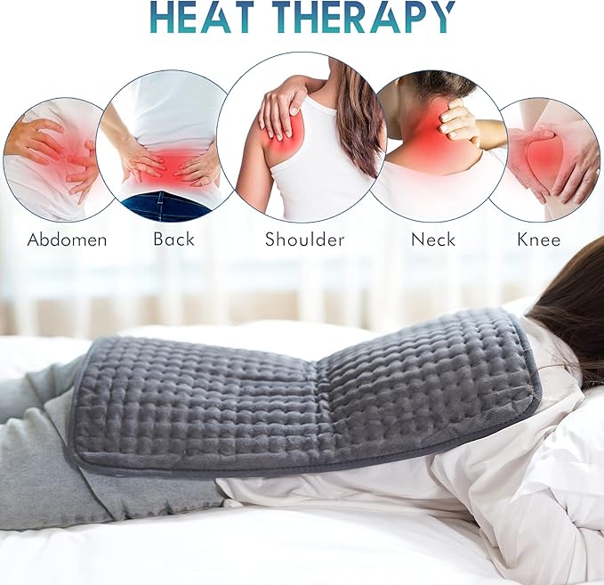DAILYLIFE Heating Pad for Back Pain Relief, 20" x 24" Electric Heating Pads for Cramps, Back, Shoulder and Neck with 6 Heat Settings, Fast-Heating Technology, Auto Shut Off, UL Certificated, Gray