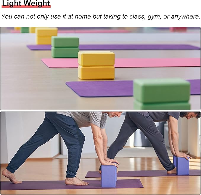 uxcell Yoga Block-Light Weight High-Density EVA Foam Brick for Beginners, Yogis, Pilates, Meditation
