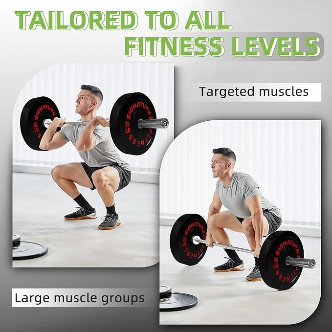 Fitvids Olympic Bumper Plates Set, 2" Weight Plates for Strength Training & Weightlifting, Paris or Set or Set with Barbell, Multiple Options
