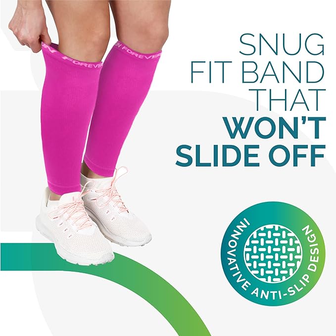 Run Forever Calf Compression Sleeves for Men and Women - Leg Compression Sleeve - Footless Compression Socks for runners