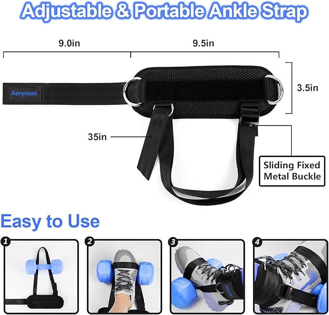Dumbbell Foot Attachment, Tibialis Trainer, Adjustable Ankle Weights, Leg Workouts at Home for Hip Flexors,Ankle Straps for Weight Lifting,Shin Splint,Hamstring Curls,Leg extensions,Home Gym Equipment