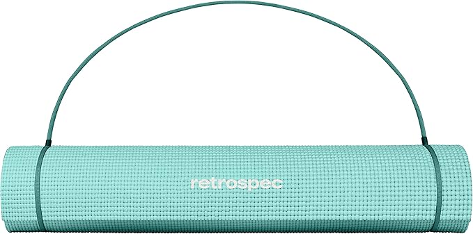 Retrospec Pismo Yoga Mat w/Nylon Strap for Men & Women - Non Slip Exercise Mat for Yoga, Pilates, Stretching, Floor & Fitness Workouts, .5mm Thick, Easy to Clean