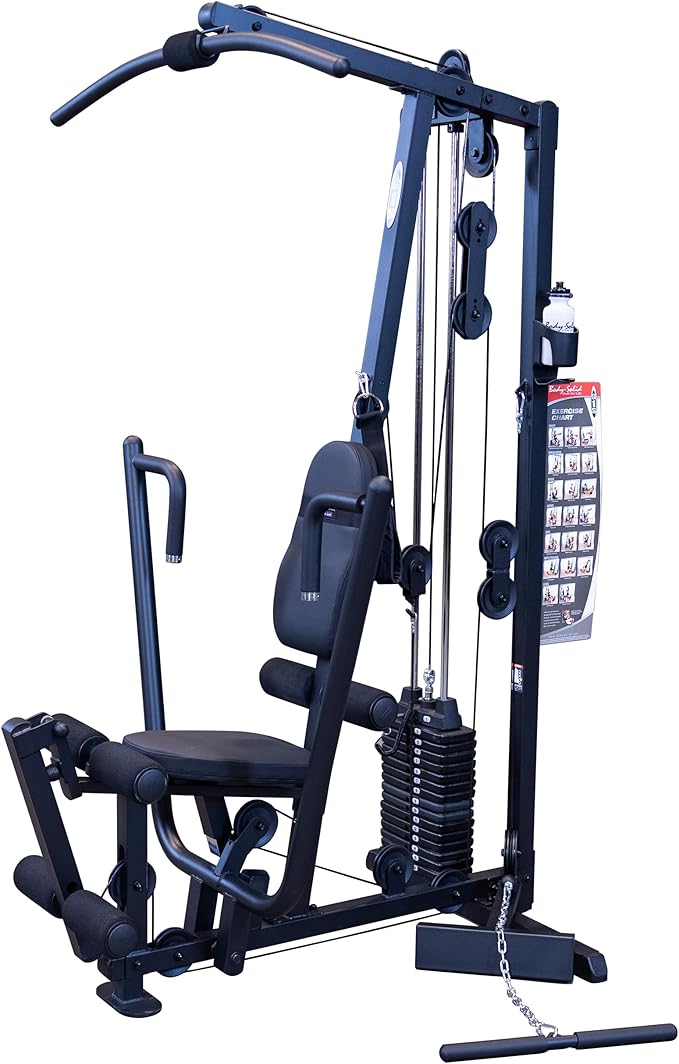 Body-Solid Powerline Adjustable Power Rack - 18-Level Strength Training Heavy-Duty Steel Frame with Safety Rods and Chin-Up Bar for Home Gym, Silver