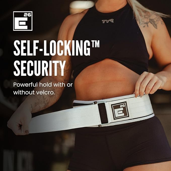 Element 26 Self-Locking Weight Lifting Belt - Premium Weightlifting Belt for Serious Functional Fitness and Olympic Lifting Athletes - Lifting Support for Men and Women - Deadlift Training Belt