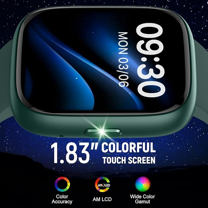 Smart Watch (Answer/Make Call) for iPhone&Android, 1.83" Smartwatches with Sleep Monitor Heart Rate Activity Tracking, IP68 Waterproof, Fitness Tracker 100+Sport, Reloj Inteligente 30 Day+Battery Life