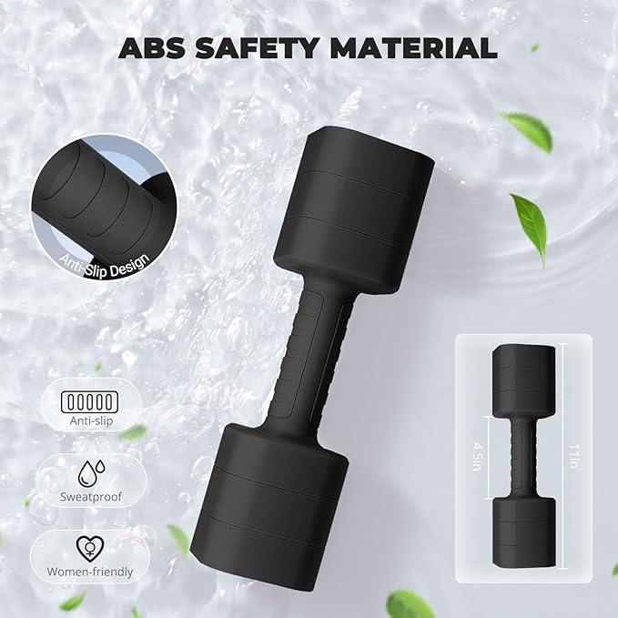 Adjustable Dumbbell Set of 2, 2.2-10LB Adjustable Weight Set, Anti-slip Handle, 3 in 1 Free Weights Dumbbells Set for women at home, 2.2lb, 3.6lb, 5lb, for Home, Office, Gym Exercise Training