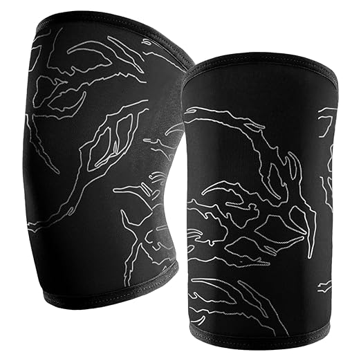 Katamu Premium Weightlifting, Powerlifting, Squats, Athletic and Fitness Knee Support Sleeve | Knee Sleeve for Men and Women | Gothic, Large