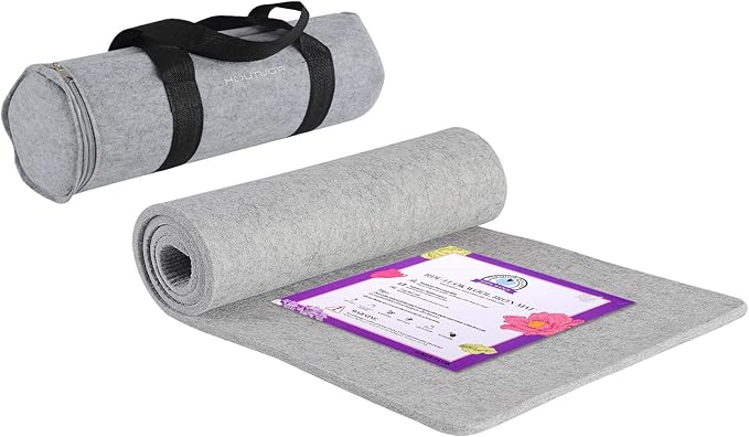 Rdutuok 54x15 Inches Wool Pressing Mat for Quilting Ironing Pad 100% Wool from New Zealand Easy Press Wooly Felted Iron Board for Retains Heat, Great for Quilting & Sewing Projects