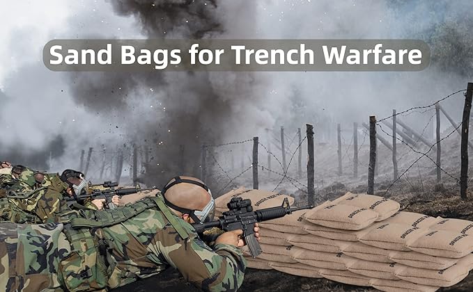 Handmade 1/16 Scale Sand Bags Set, 6pcs Sandbag Accessory for RC Tank Model Soldier Action Figure, 1:16 Military Sandbags for Trench Warfare Battle WWII WWI