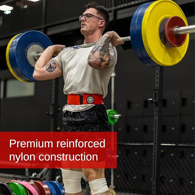 Weight Lifting Belt for Squats, Weightlifting Belt for Deadlifts - 4in Back Support for Bodybuilding | Powerlifting, Locking Metal Buckle, Weight Lifting Belts for Men - Quick Locking