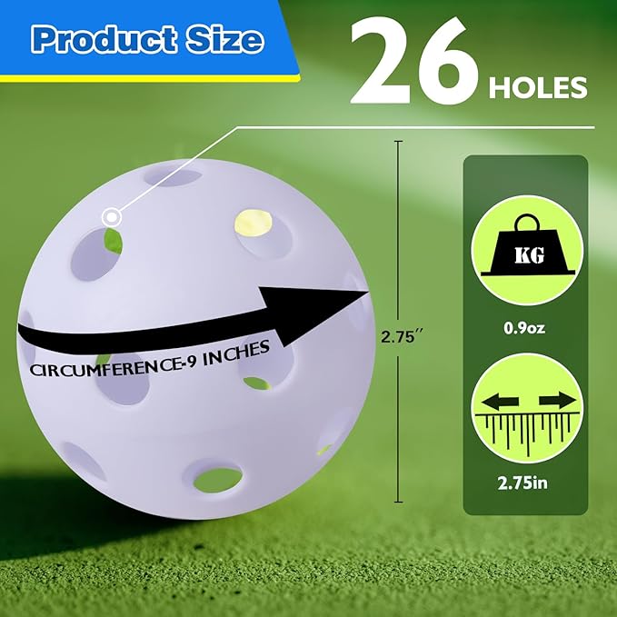 GSE Games & Sports Expert Practice Baseballs, Plastic Baseballs Training, Hollow Airflow Softballs for Pitching, Batting, Catching for All Skill Levels (Several Styles Available)