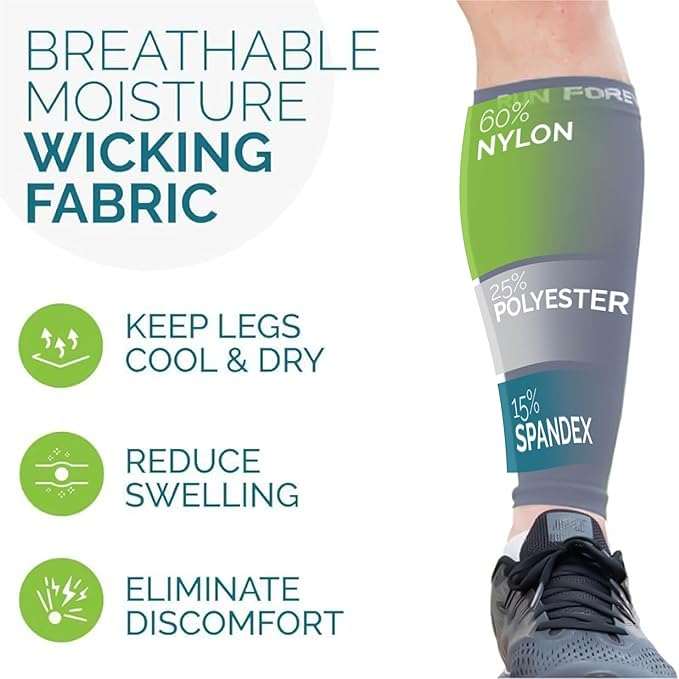 Run Forever Calf Compression Sleeves for Men and Women - Leg Compression Sleeve - Footless Compression Socks for runners