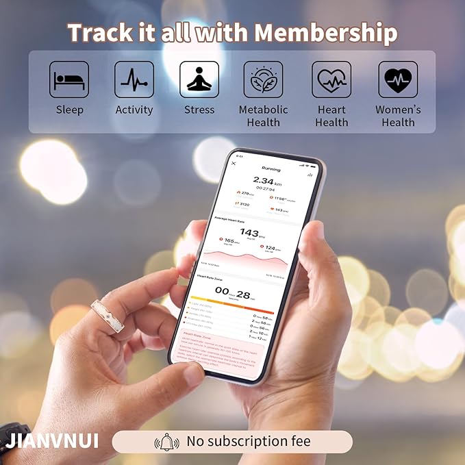 Smart Ring for Women-Men,Tracks Heart Rate, Sleep, SpO2, HRV. 128 Sports Modes, IP68 Waterproof, Gesture Control, No Subscription, iOS & Android Compatible (7)