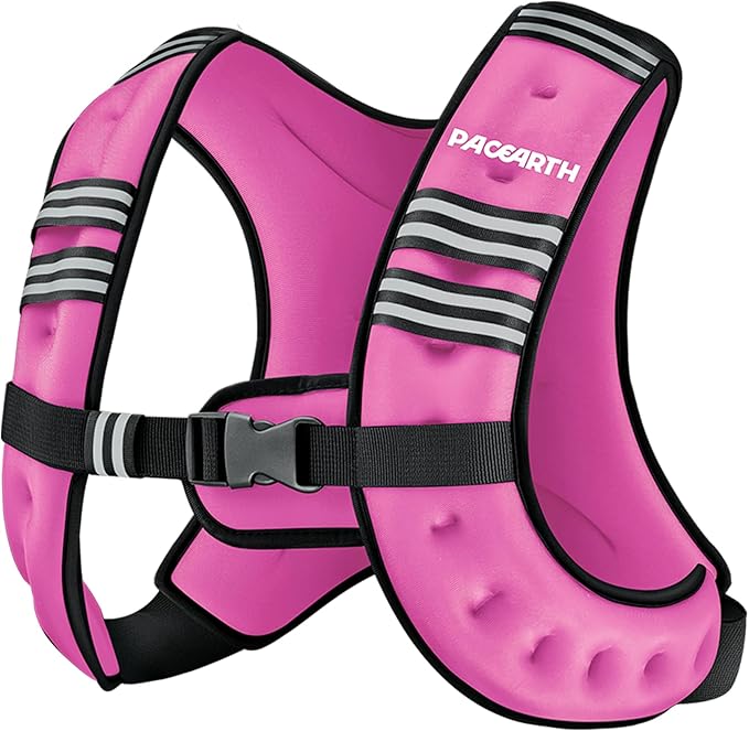 PACEARTH Weighted Vest,6lb/8lb/10lb/12lb/16lb/20lb/25lb/30lb Weight Vest with Reflective Stripe, Body Weight Vests for Women, Men, Weight Loss Workout, Strength Training, Running, Walking, Jogging