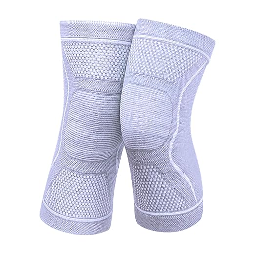 Compression Knee Sleeve for Men Women - Bamboo Charcoal Elastic Knee Braces Pads Warmers Protective Knee Support for Arthritis and Runners (Gray, XX-Large)
