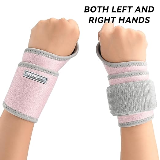 Wrist Brace for Carpal Tunnel 2 Pack Right Left Hand, Adjustable Wrist Brace for Day Night Support, Wrist Support Wraps for Women Men,Tendonitis, Arthritis, Weightlifting, Sports, Pink&Nude