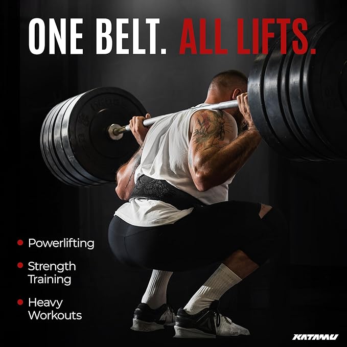 Katamu Premium Leather Lever Weightlifting Belt – Secure Steel Lever, Powerlifting Support for Deadlifts, Squats & Heavy Lifts - Be A Hero
