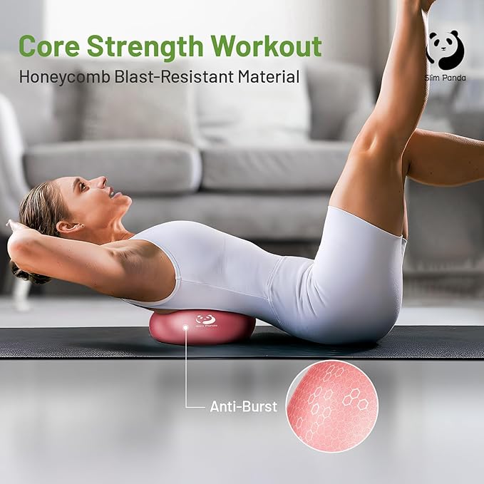 Slim Panda Pilates Ball with Pump, 9 Inch Small Exercise Ball, Anti Burst Mini Yoga Ball for Stability, Workout, Barre, Core Strength, Physical Therapy, Balance, Stretching