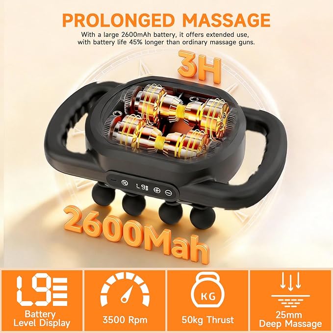 12 Head Massage Gun Deep Tissue with 9 Levels & 9 Modes,Cordless Electric Muscle Massager Tool for Back/Neck/Shoulder/Arm/Hand/Leg/Foot/Full Body Muscle Pain Relief,Ideal Gifts for Men/Women/Mum/Dad