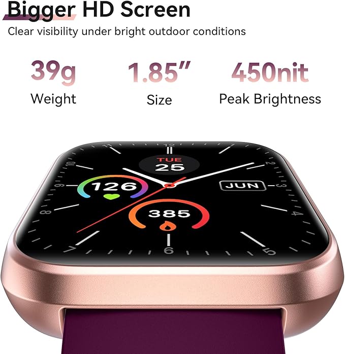 Smart Watches for Women, 1.85" HD Smart Watch for Android/iPhones (Make/Answer Calls), Fitness Tracker Watch with 24/7 Heart Rate Monitor, Sleep/Step Count Tracker, 120+ Sport Modes Pedometer Watch